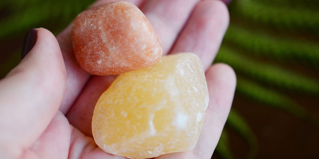A set of orange calcite crystals - are they real or fake?